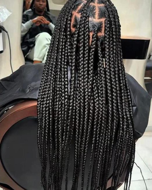 Knotless braids done at The Penthouse, Sandton