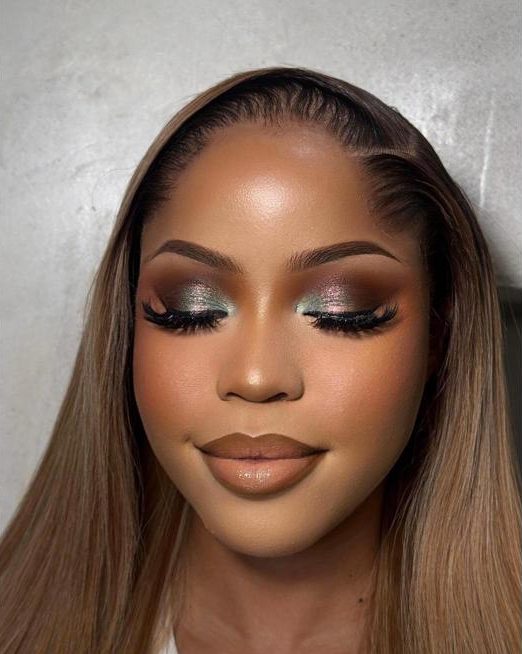 Shimmer eyeshadow soft glam makeup