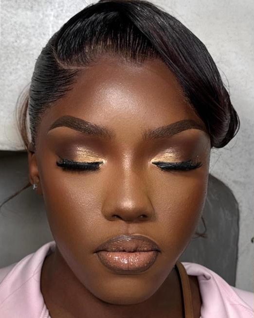 Gold eyeshadow glam makeup by The Penthouse